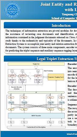 Joint Entity and Relation Extraction for Legal Documents with Legal Feature Enhancement