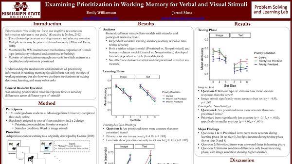 Examining Prioritization in Working Memory for Verbal and Visual Stimuli