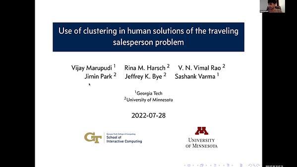 Use of clustering in human solutions of the traveling salesperson problem