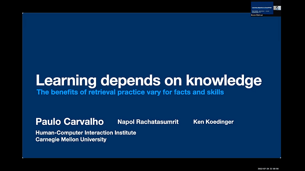 Learning depends on knowledge: The benefits of retrieval practice vary for facts and skills