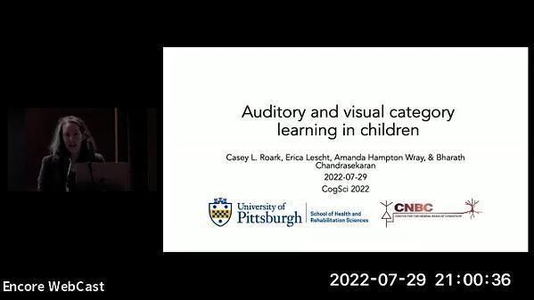 Auditory and visual category learning in children
