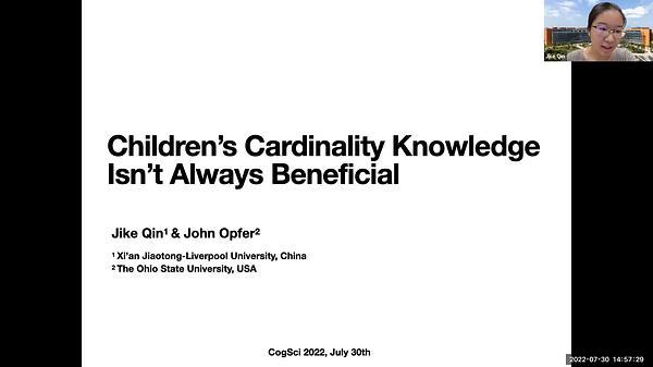 Children’s Cardinality Knowledge Isn’t Always Beneficial