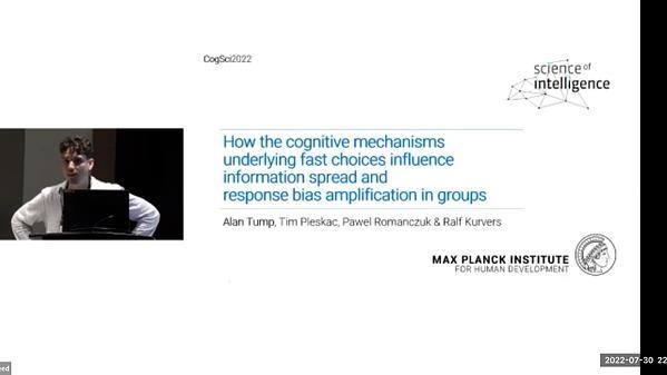 How the cognitive mechanisms underlying fast choices influence information spread and response bias amplification in groups