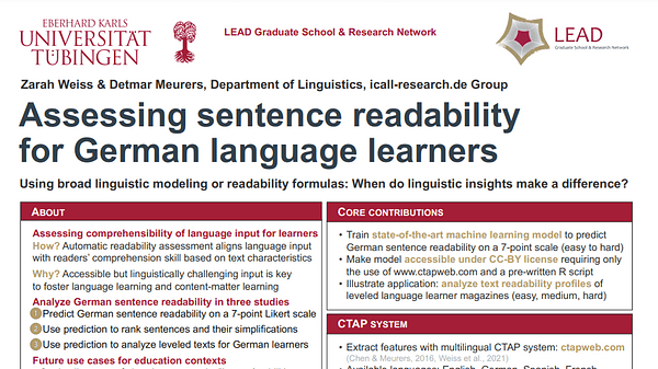 Assessing sentence readability for German language learners with broad linguistic modeling or readability formulas: When do linguistic insights make a difference?
