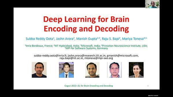 Deep Learning for Brain Encoding and Decoding (1)