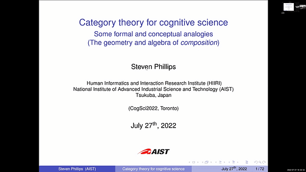 Category Theory for Cognitive Science - Some formal and conceptual analogies
