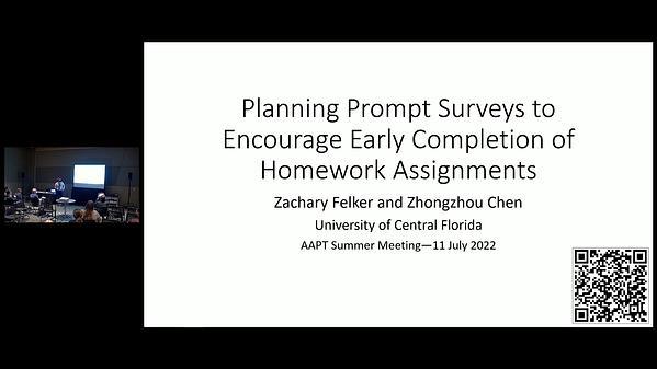 Planning Prompt Surveys to Encourage Early Completion of Homework Assignments