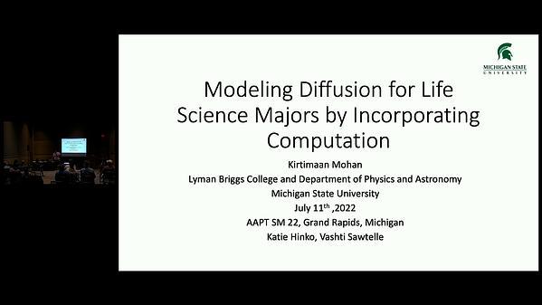 Modeling Diffusion for Life Science Majors by Incorporating Computation