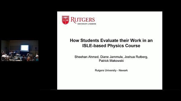How Students Evaluate their Work in an ISLE-based Physic Course