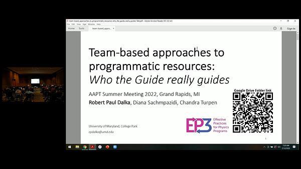 Team-based approaches to programmatic resources: Who the Guide really guides