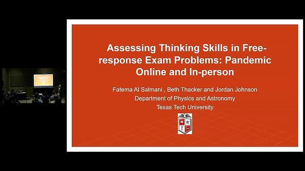 Assessing Thinking Skills in Free-response Exam Problems: Covid vs. Non-covid
