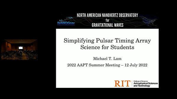 Simplifying Pulsar Timing Array Science for Students