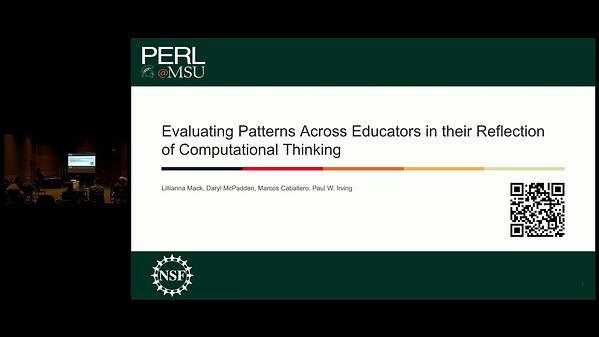 Evaluating Patterns Across Educators in their Reflection of Computational Thinking