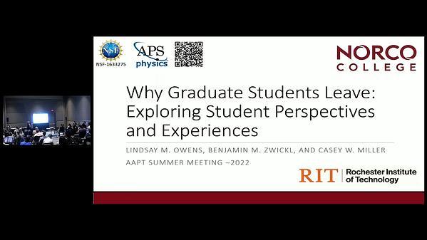 Why Graduate Students Leave: Exploring Student Perspectives and Experiences