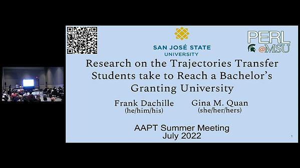 Trajectories of Transfer Students Toward a Bachelor's Granting University