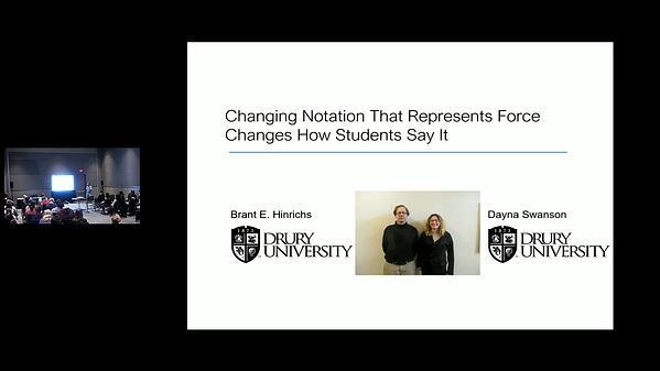 Changing Notation That Represents Force Changes How Students Say It