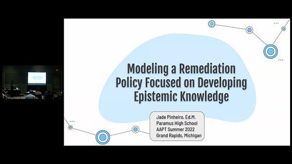 Modeling A Remediation Policy Focused on Developing Epistemic Knowledge
