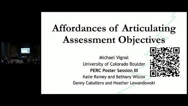 Affordances of Articulating Assessment Objectives