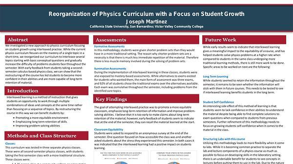 Reorganization of Physics Curriculum with a Focus on Student Growth