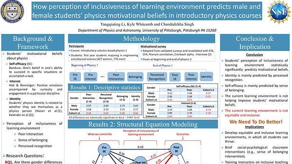 How inclusiveness of learning environment predicts students’ physics motivational beliefs