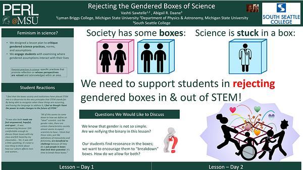 Rejecting the Gendered Boxes of Science
