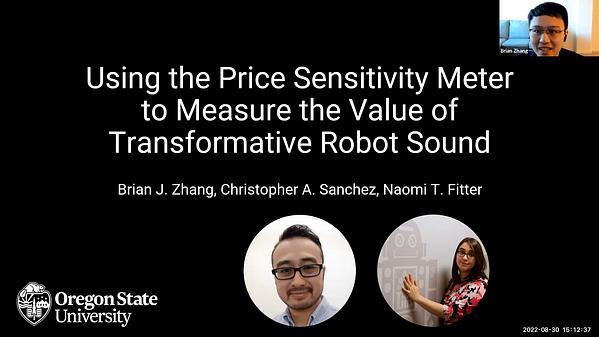 Using the Price Sensitivity Meter to Measure the Value of Transformative Robot Sound