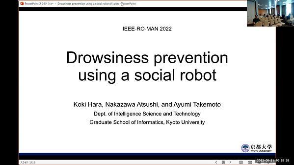 Drowsiness prevention using a social robot