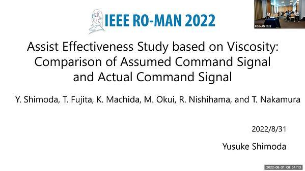 Assist Effectiveness Study based on Viscosity -Comparison of Assumed Command Signal and Actual Command Signal-