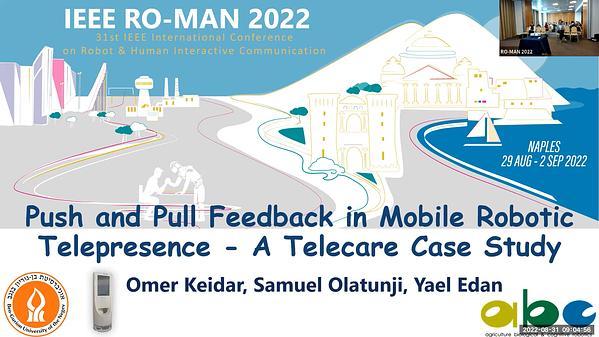 Push and Pull Feedback in Mobile Robotic Telepresence - A Telecare Case Study