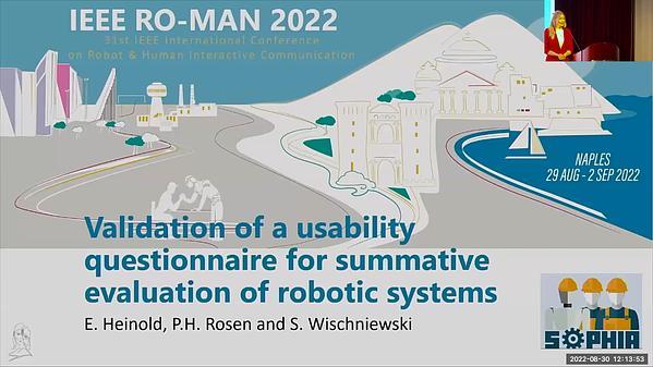 Validation of a usability questionnaire for summative evaluation of robotic systems