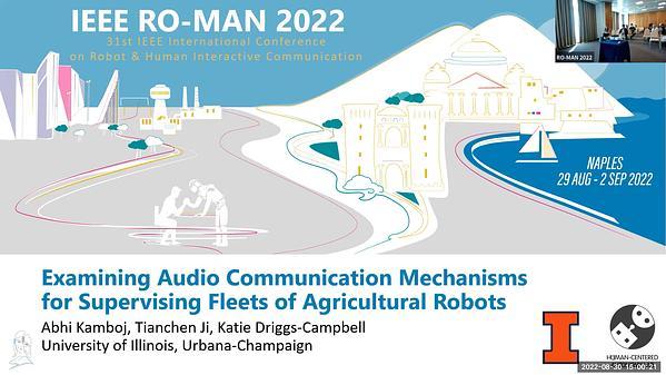 Examining Audio Communication Mechanisms for Supervising Fleets of Agricultural Robots