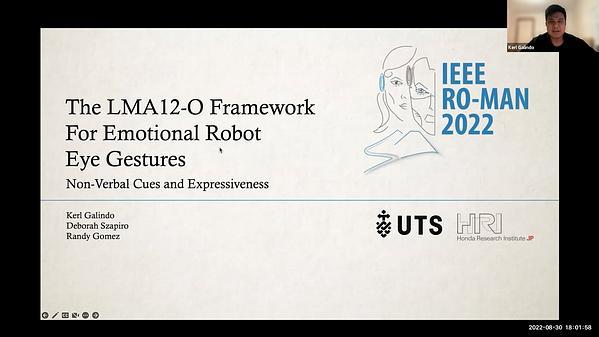 THE LMA12-O Framework for Emotional Robot Eye Gestures