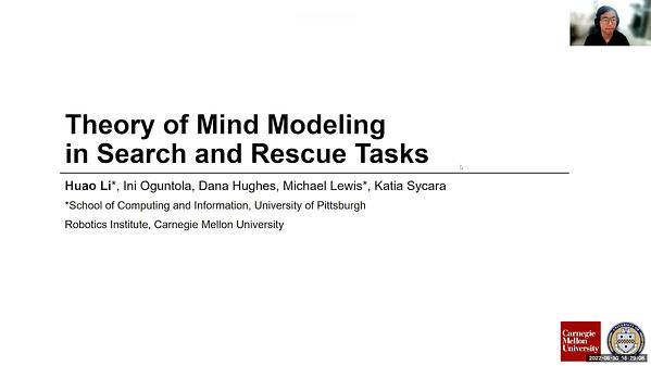 Theory of Mind Modeling in Search and Rescue Teams