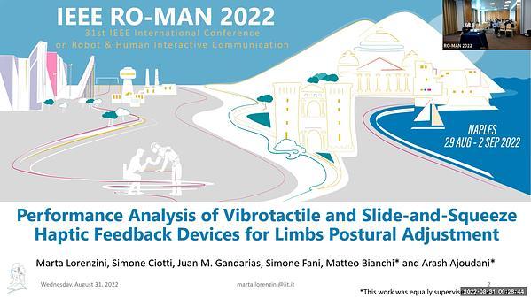 Performance Analysis of Vibrotactile and Slide-and-Squeeze Haptic Feedback Devices for Whole-Body Postural Adjustment