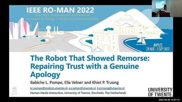The Robot That Showed Remorse: Repairing Trust with a Genuine Apology