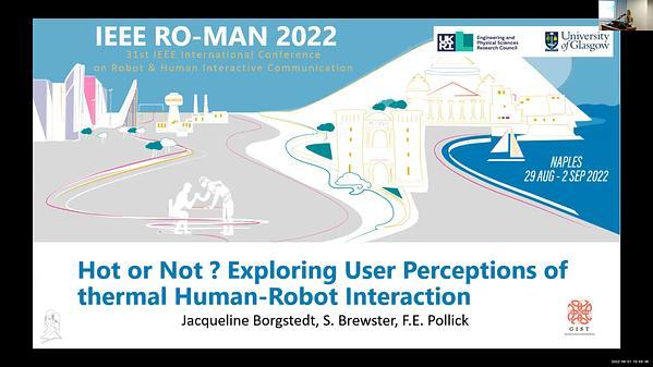 Hot or not? Exploring User Perceptions of thermal Human-Robot Interaction