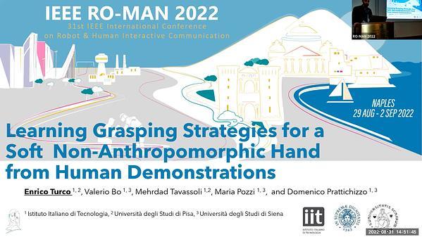 Learning Grasping Strategies for a Soft Non-Anthropomorphic Hand from Human Demonstrations