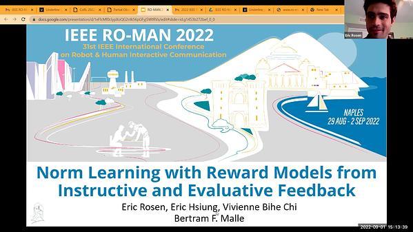 Norm Learning with Reward Models from Instructive and Evaluative Feedback