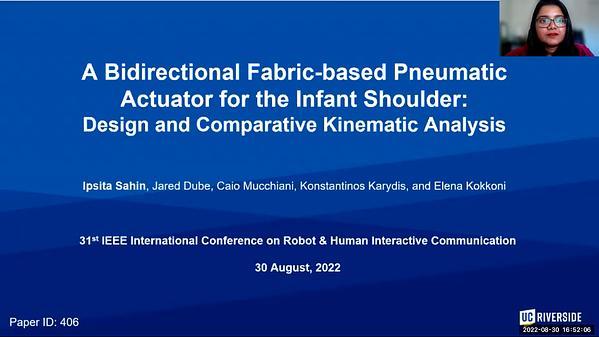 A Bidirectional Fabric-based Pneumatic Actuator for the Infant Shoulder: Design and Comparative Kinematic Analysis