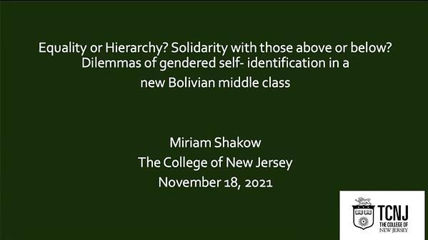 Equality or Hierarchy? Solidarity with those above or below? Dilemmas of self- identification in a new Bolivian middle class