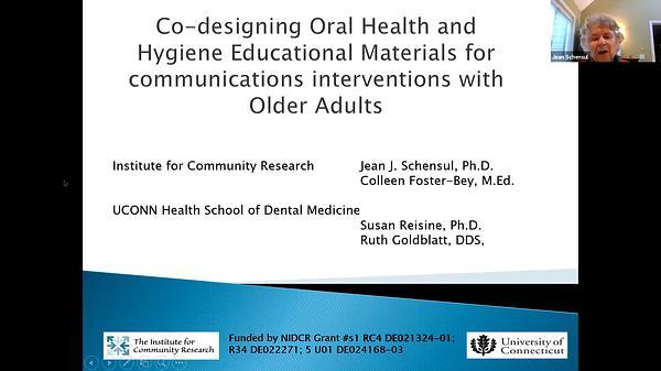 An Approach to the Co-creation of Oral Health and Hygiene Communications Materials for use in Peer-driven Community-based Interventions with Older Adults