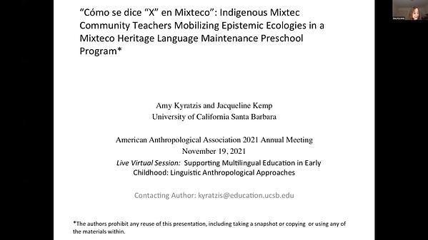 Como se dice X en Mixteco?: Indigenous Mixtec Community Teachers Mobilizing Epistemic Ecologies in a Mixteco Heritage Language Maintenance Preschool Program