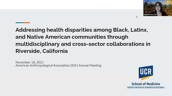 Addressing health disparities among Black, Latinx, and Native American communities through multidisciplinary and cross-sector collaborations in Riverside, California