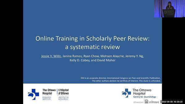 Online Training in Scholarly Peer Review: A Systematic Review | VIDEO