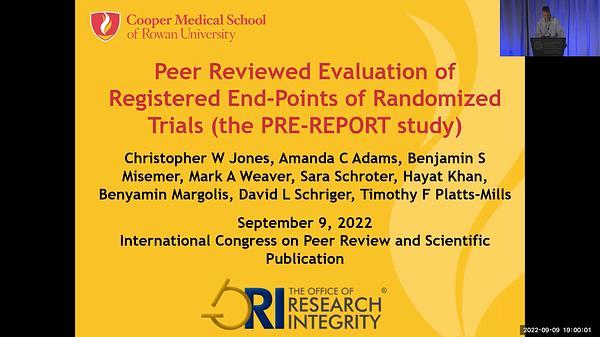 Peer Reviewed Evaluation of Registered End-Points of Randomized Trials (the PRE-REPORT Study)