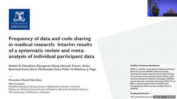 Frequency of Data and Code Sharing in Medical Research: An Individual Participant Data Meta-analysis of Metaresearch Studies | VIDEO