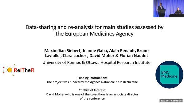 Data Sharing and Reanalysis for Main Studies Assessed by the European Medicines Agency | VIDEO