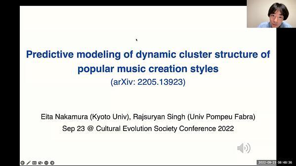 Predictive modeling of dynamic cluster structure of popular music creation styles