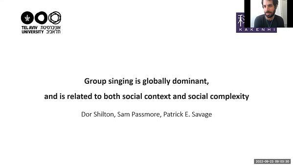 Group singing is globally dominant, and is related to both social context and social complexity