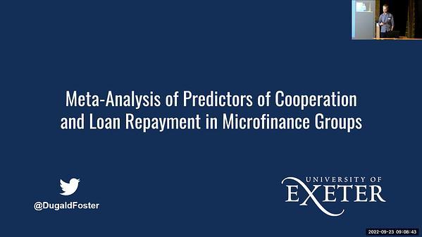Meta-Analysis of Predictors of Cooperation and Loan Repayment in Microfinance Groups